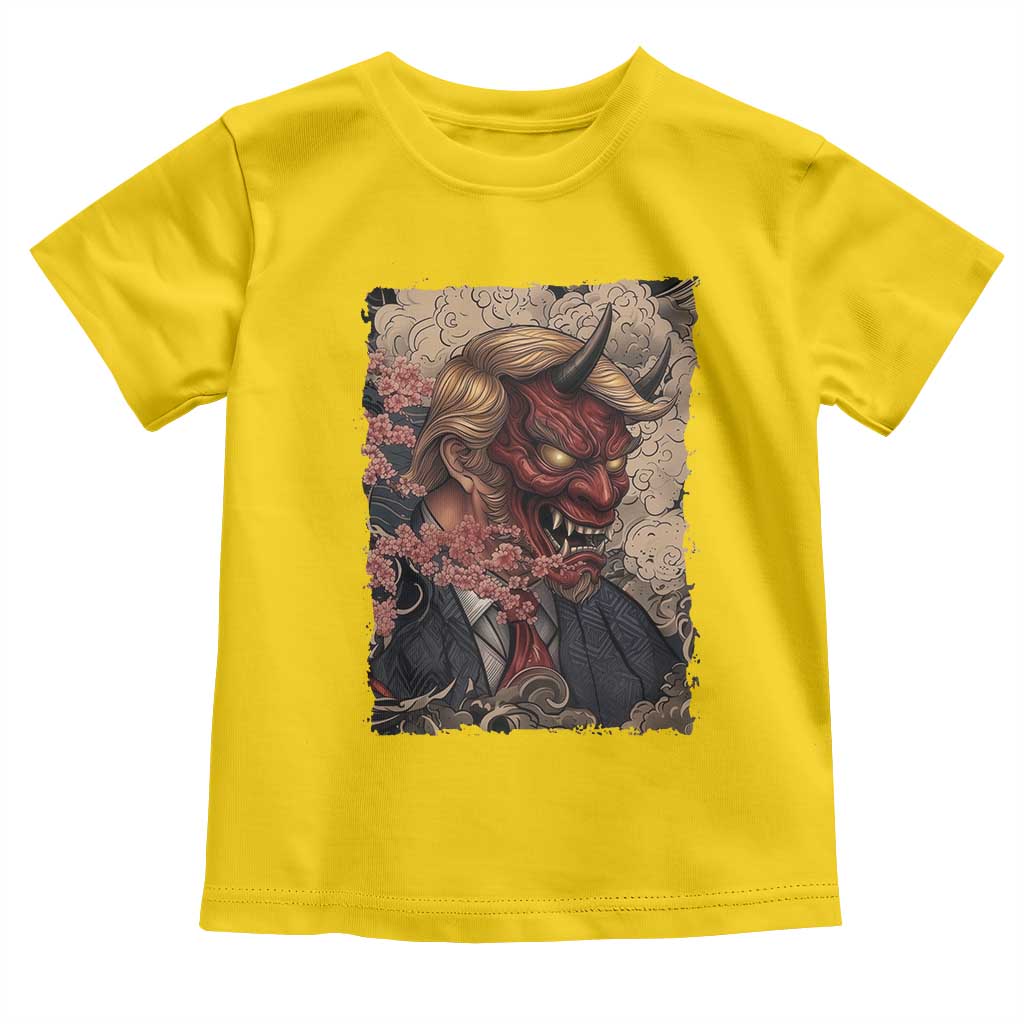 American Leader Oni Mask Japanese Ukiyoe Toddler T Shirt Political Parody Graphic TS12 Daisy Print Your Wear