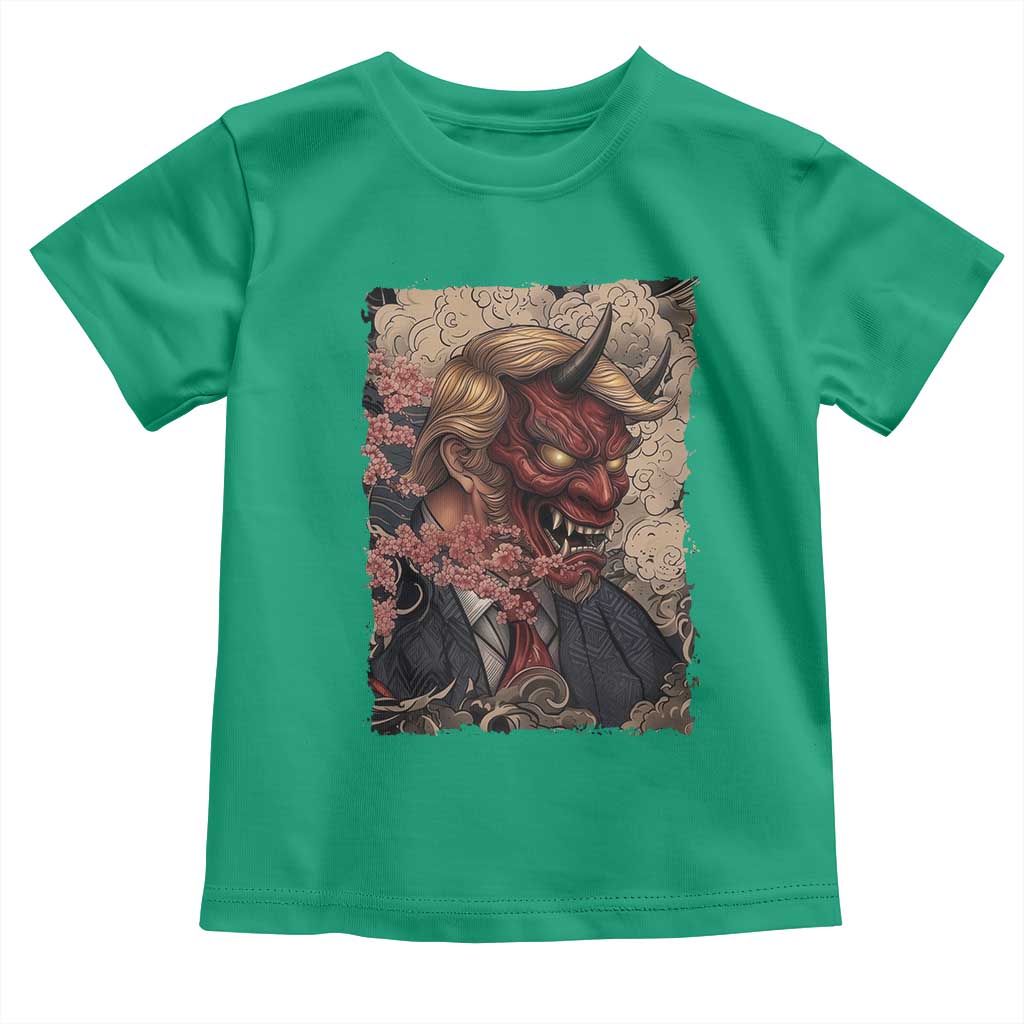 American Leader Oni Mask Japanese Ukiyoe Toddler T Shirt Political Parody Graphic TS12 Irish Green Print Your Wear