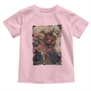 American Leader Oni Mask Japanese Ukiyoe Toddler T Shirt Political Parody Graphic TS12 Light Pink Print Your Wear