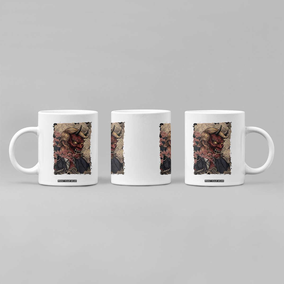 American Leader Oni Mask Japanese Ukiyoe Coffee Mug Political Parody Graphic TS12 Print Your Wear