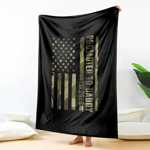 Camouflage Patriotic Dad 2026 Throw Blanket USA Flag New Father Announcement TS12 Print Your Wear