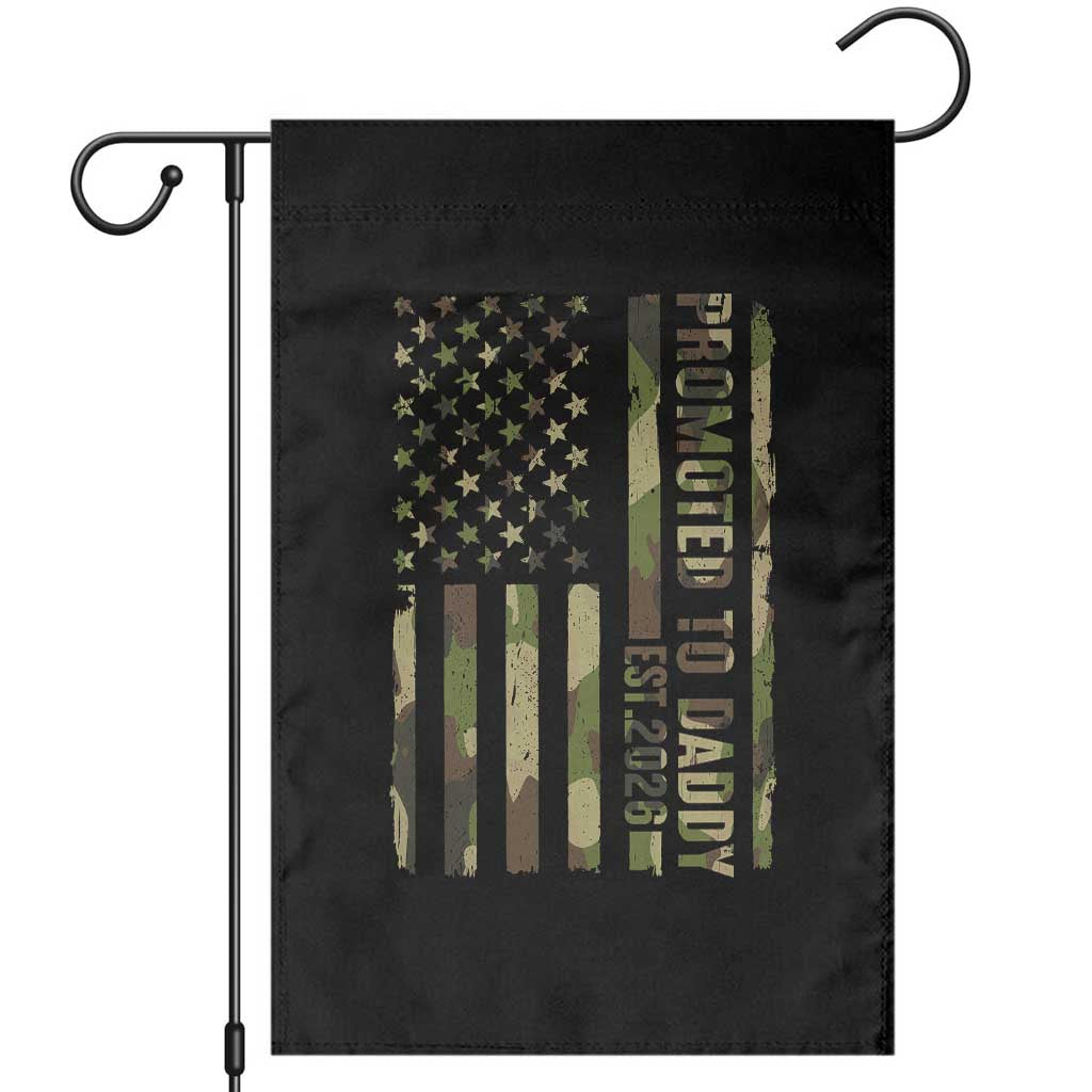 Camouflage Patriotic Dad 2026 Garden Flag USA Flag New Father Announcement TS12 Black Print Your Wear