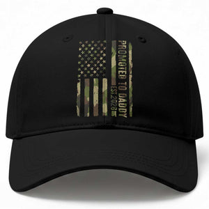 Camouflage Patriotic Dad 2026 Baseball Cap USA Flag New Father Announcement TS12 Print Your Wear