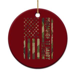 Camouflage Patriotic Dad 2026 Ceramic Ornament USA Flag New Father Announcement TS12 1pc Red Print Your Wear