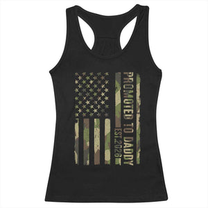 Camouflage Patriotic Dad 2026 Racerback Tank Top USA Flag New Father Announcement TS12 Black Print Your Wear