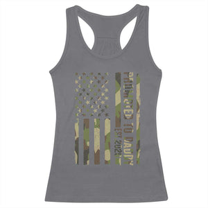 Camouflage Patriotic Dad 2026 Racerback Tank Top USA Flag New Father Announcement TS12 Charcoal Print Your Wear