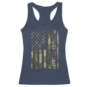 Camouflage Patriotic Dad 2026 Racerback Tank Top USA Flag New Father Announcement TS12 Navy Print Your Wear