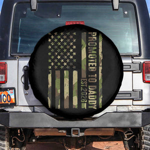 Camouflage Patriotic Dad 2026 Spare Tire Cover USA Flag New Father Announcement TS12 No hole Black Print Your Wear