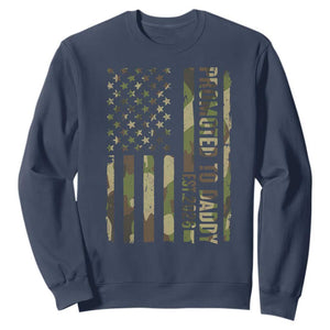 Camouflage Patriotic Dad 2026 Sweatshirt USA Flag New Father Announcement TS12 Navy Print Your Wear
