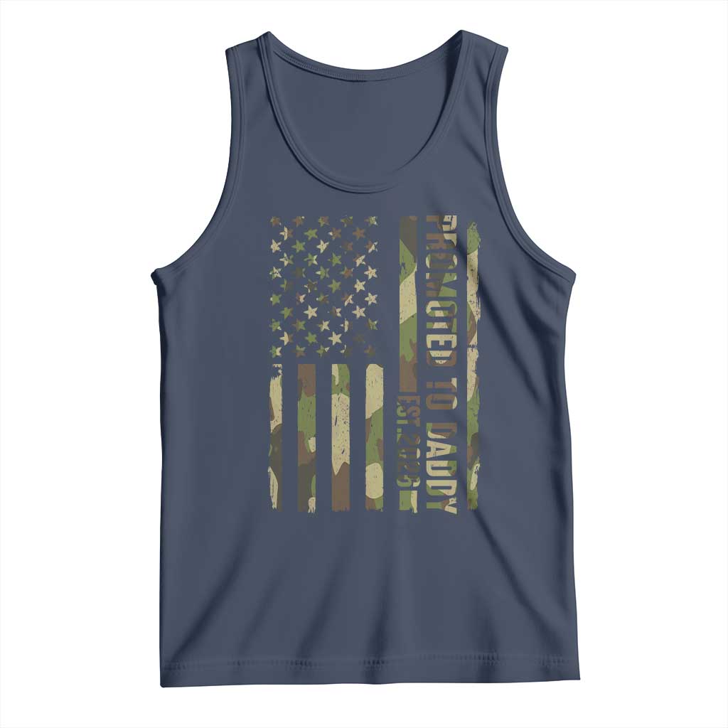 Camouflage Patriotic Dad 2026 Tank Top USA Flag New Father Announcement TS12 Navy Print Your Wear