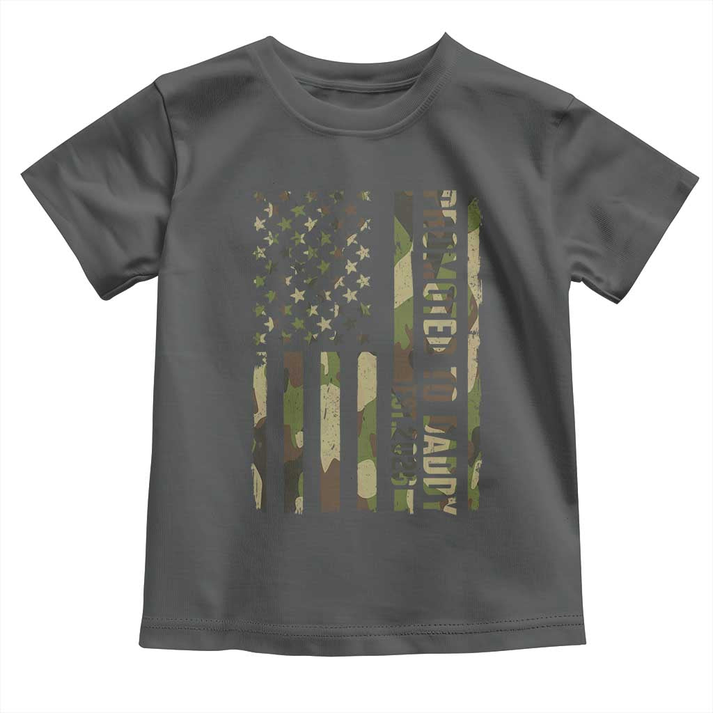 Camouflage Patriotic Dad 2026 Toddler T Shirt USA Flag New Father Announcement TS12 Dark Heather Print Your Wear