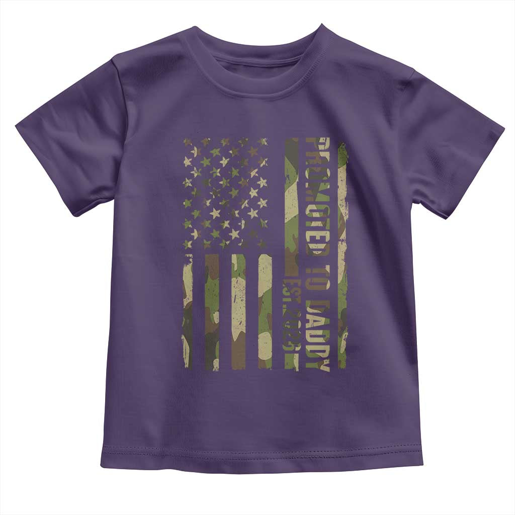 Camouflage Patriotic Dad 2026 Toddler T Shirt USA Flag New Father Announcement TS12 Purple Print Your Wear