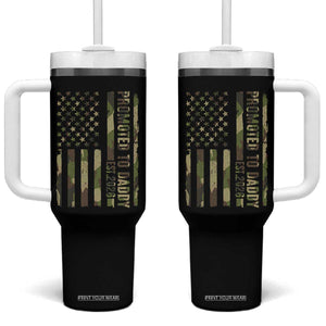Camouflage Patriotic Dad 2026 Tumbler With Handle USA Flag New Father Announcement TS12 One Size: 40 oz Black Print Your Wear