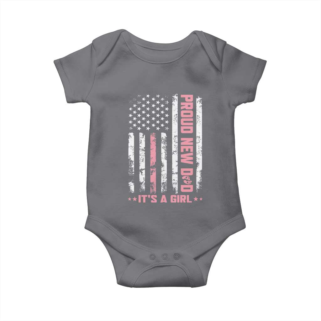 Proud New Dad Its A Girl Baby Onesie Patriotic First Fathers Day Gift TS12 Charcoal Print Your Wear