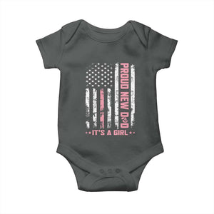 Proud New Dad Its A Girl Baby Onesie Patriotic First Fathers Day Gift TS12 Dark Heather Print Your Wear