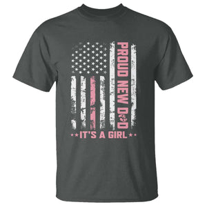 Proud New Dad Its A Girl T Shirt Patriotic First Fathers Day Gift TS12 Dark Heather Print Your Wear