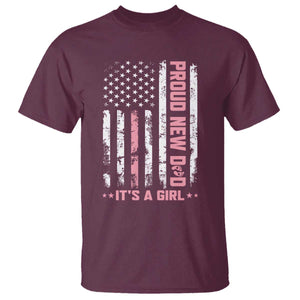 Proud New Dad Its A Girl T Shirt Patriotic First Fathers Day Gift TS12 Maroon Print Your Wear