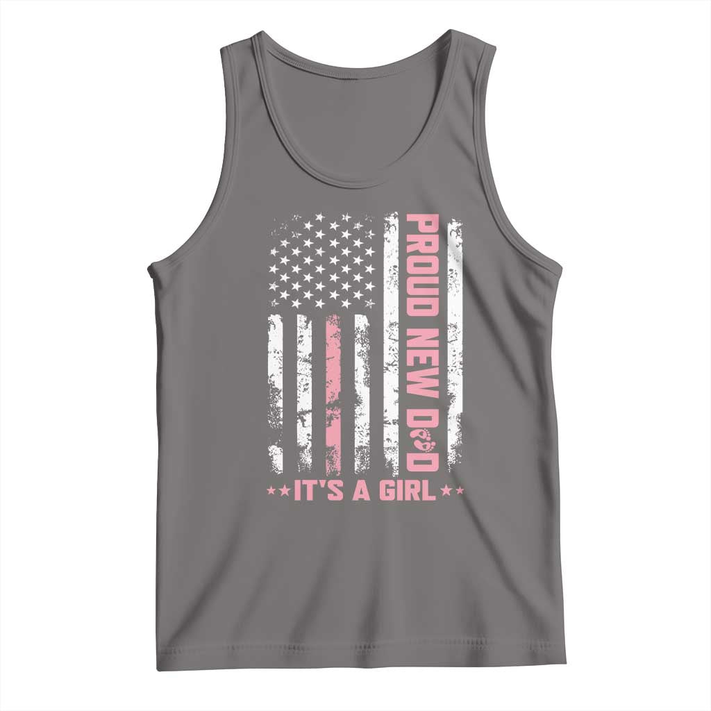 Proud New Dad Its A Girl Tank Top Patriotic First Fathers Day Gift TS12 Deep Heather Print Your Wear