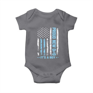 Proud New Dad Its A Boy Baby Onesie Patriotic First Fathers Day Gift TS12 Charcoal Print Your Wear