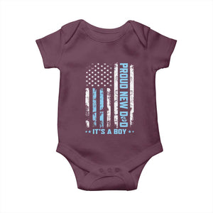 Proud New Dad Its A Boy Baby Onesie Patriotic First Fathers Day Gift TS12 Maroon Print Your Wear