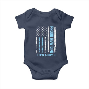 Proud New Dad Its A Boy Baby Onesie Patriotic First Fathers Day Gift TS12 Navy Print Your Wear
