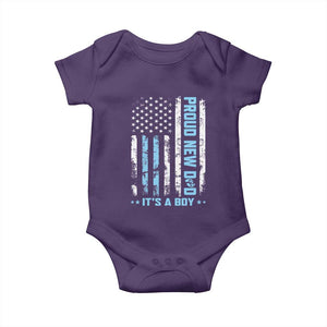 Proud New Dad Its A Boy Baby Onesie Patriotic First Fathers Day Gift TS12 Purple Print Your Wear