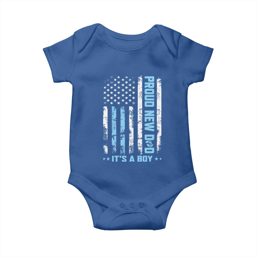 Proud New Dad Its A Boy Baby Onesie Patriotic First Fathers Day Gift TS12 Royal Blue Print Your Wear
