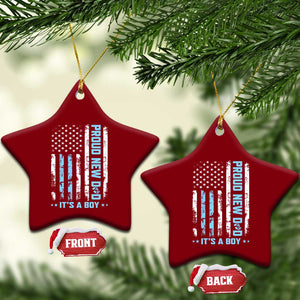 Proud New Dad Its A Boy Ceramic Ornament Patriotic First Fathers Day Gift TS12 Print Your Wear