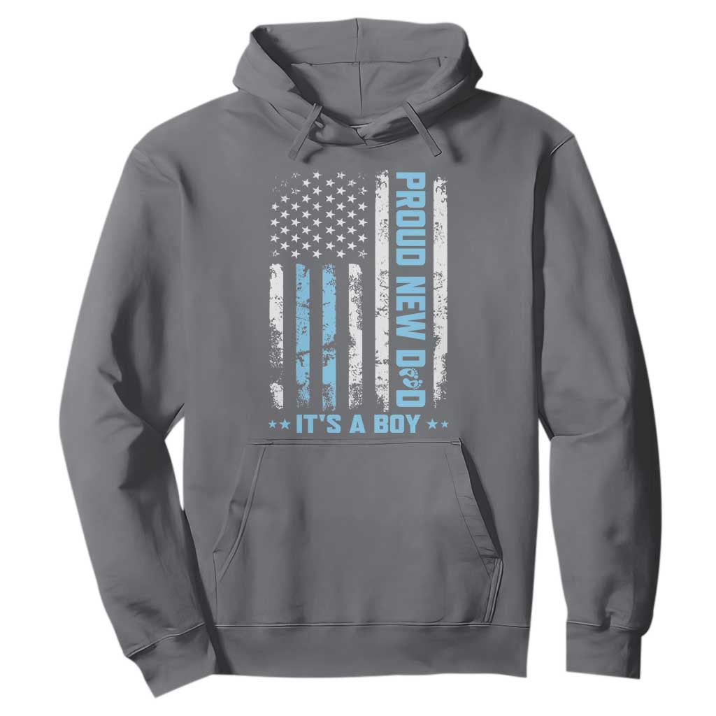 Proud New Dad Its A Boy Hoodie Patriotic First Fathers Day Gift TS12 Charcoal Print Your Wear