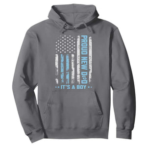 Proud New Dad Its A Boy Hoodie Patriotic First Fathers Day Gift TS12 Charcoal Print Your Wear