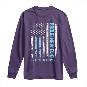 Proud New Dad Its A Boy Long Sleeve Shirt Patriotic First Fathers Day Gift TS12 Purple Print Your Wear