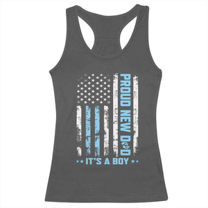 Proud New Dad Its A Boy Racerback Tank Top Patriotic First Fathers Day Gift TS12 Dark Heather Print Your Wear