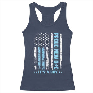 Proud New Dad Its A Boy Racerback Tank Top Patriotic First Fathers Day Gift TS12 Navy Print Your Wear