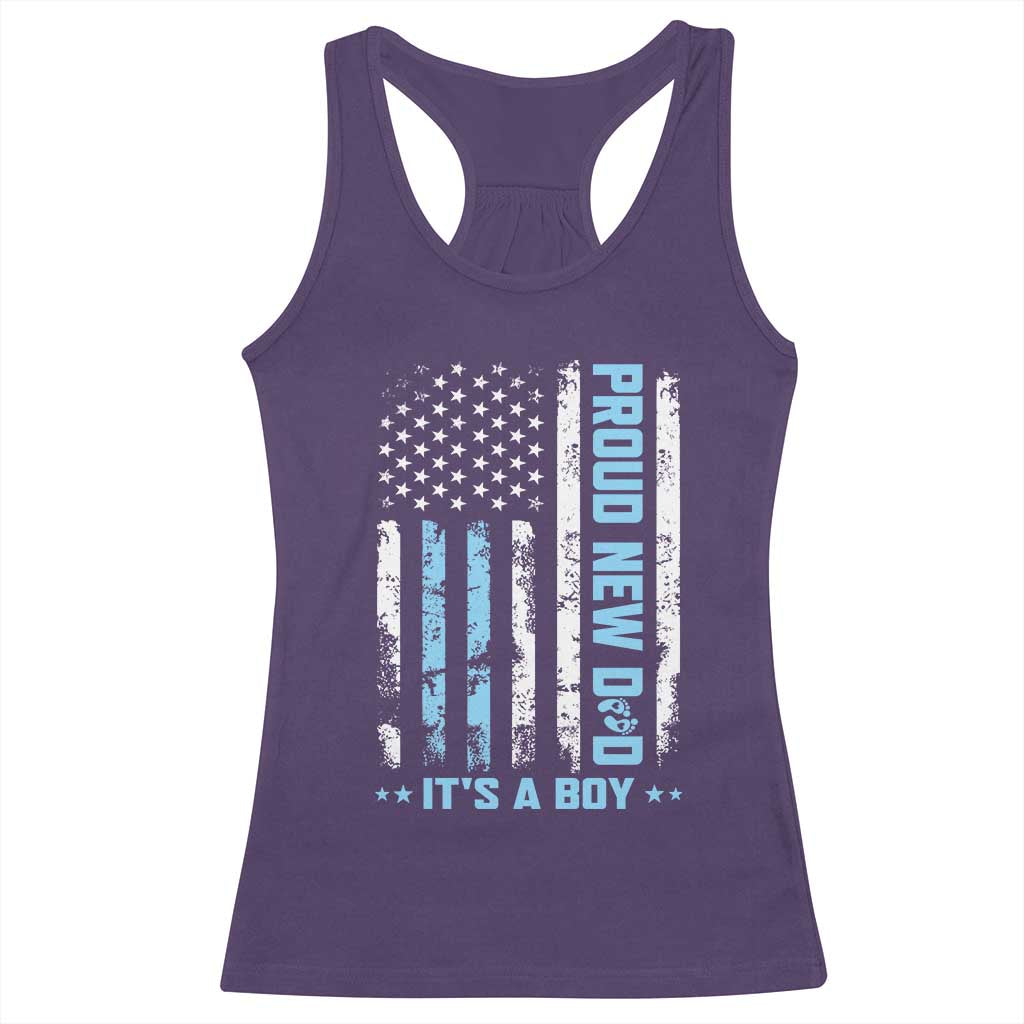 Proud New Dad Its A Boy Racerback Tank Top Patriotic First Fathers Day Gift TS12 Purple Print Your Wear