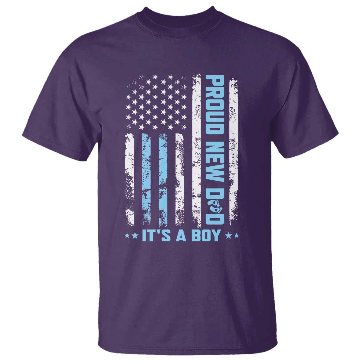 Proud New Dad Its A Boy T Shirt Patriotic First Fathers Day Gift TS12 Purple Print Your Wear
