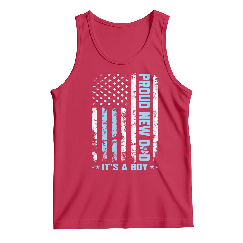 Proud New Dad Its A Boy Tank Top Patriotic First Fathers Day Gift TS12 Red Print Your Wear