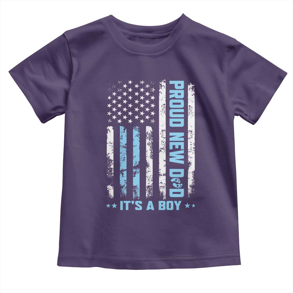 Proud New Dad Its A Boy Toddler T Shirt Patriotic First Fathers Day Gift TS12 Purple Print Your Wear
