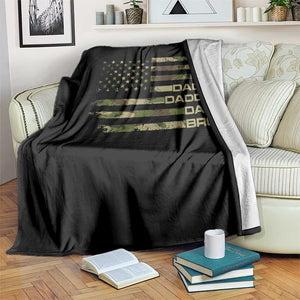 Dada Daddy Dad Bro Camo American Flag Throw Blanket Patriotic Fathers Day Gift TS12 Print Your Wear