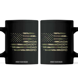 Dada Daddy Dad Bro Camo American Flag Coffee Mug Patriotic Fathers Day Gift TS12 Black Print Your Wear