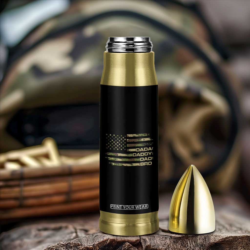 Dada Daddy Dad Bro Camo American Flag Bullet Tumbler Patriotic Fathers Day Gift TS12 Print Your Wear