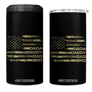 Dada Daddy Dad Bro Camo American Flag 4 in 1 Can Cooler Tumbler Patriotic Fathers Day Gift TS12 One Size: 16 oz Black Print Your Wear