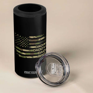 Dada Daddy Dad Bro Camo American Flag 4 in 1 Can Cooler Tumbler Patriotic Fathers Day Gift TS12 Print Your Wear