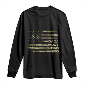 Dada Daddy Dad Bro Camo American Flag Long Sleeve Shirt Patriotic Fathers Day Gift TS12 Black Print Your Wear