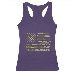Dada Daddy Dad Bro Camo American Flag Racerback Tank Top Patriotic Fathers Day Gift TS12 Purple Print Your Wear