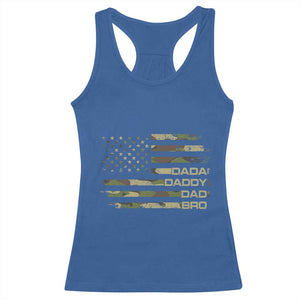 Dada Daddy Dad Bro Camo American Flag Racerback Tank Top Patriotic Fathers Day Gift TS12 Royal Blue Print Your Wear