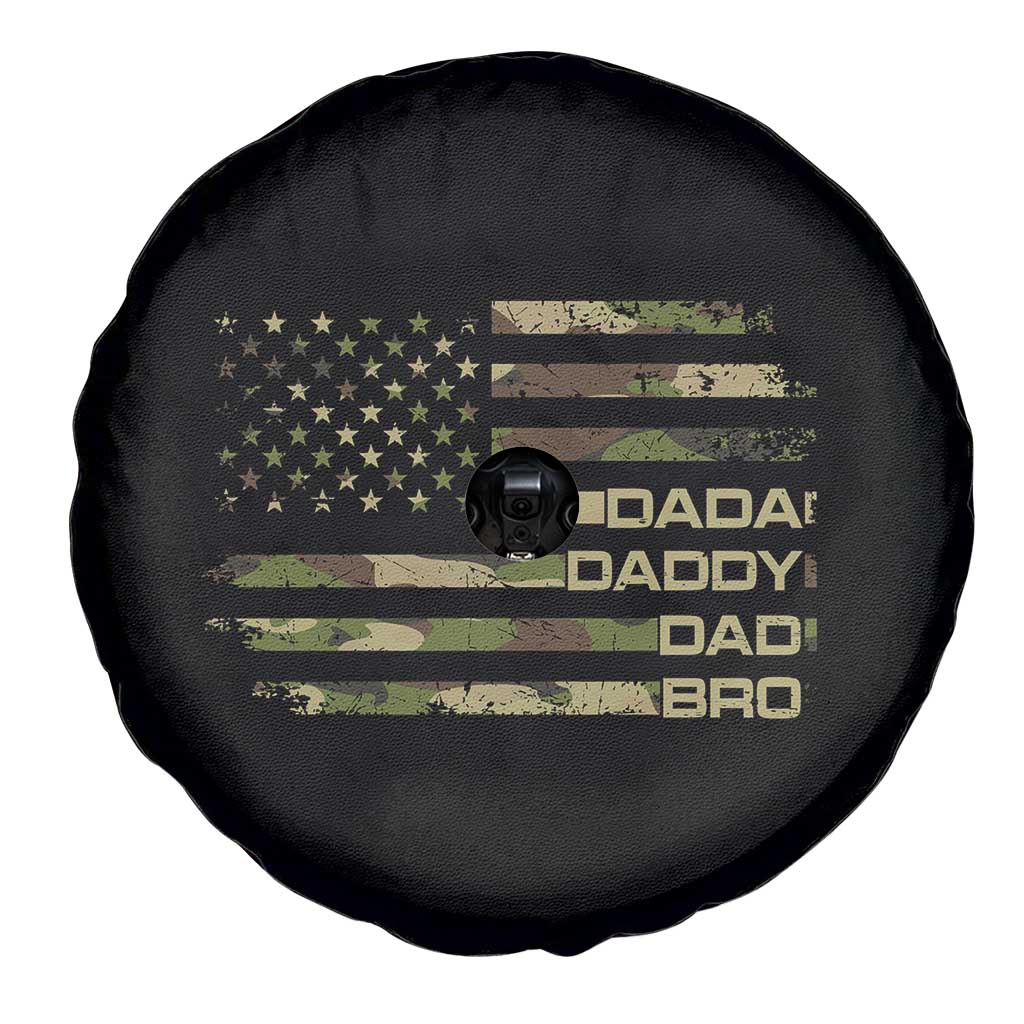 Dada Daddy Dad Bro Camo American Flag Spare Tire Cover Patriotic Fathers Day Gift TS12 Print Your Wear