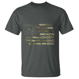 Dada Daddy Dad Bro Camo American Flag T Shirt Patriotic Fathers Day Gift TS12 Dark Heather Print Your Wear