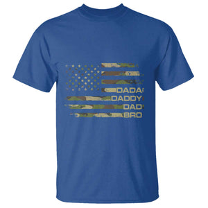 Dada Daddy Dad Bro Camo American Flag T Shirt Patriotic Fathers Day Gift TS12 Royal Blue Print Your Wear