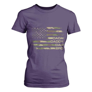 Dada Daddy Dad Bro Camo American Flag T Shirt For Women Patriotic Fathers Day Gift TS12 Purple Print Your Wear