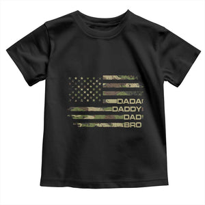 Dada Daddy Dad Bro Camo American Flag Toddler T Shirt Patriotic Fathers Day Gift TS12 Black Print Your Wear